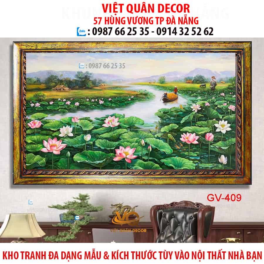 mau-tranh-son-dau-hoa-sen-dep